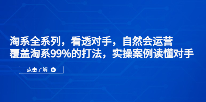 (5233期)淘系全系列,看透对手,自然会运营,覆盖淘系99%·打法,实操案例读懂对手