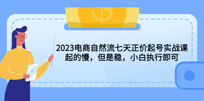 (5956期)2023电商自然流七天正价起号实战课:起的慢,但是稳,小白执行即可!