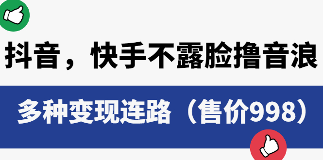 (6149期)抖音,快手不露脸撸音浪项目,多种变现连路(售价998)