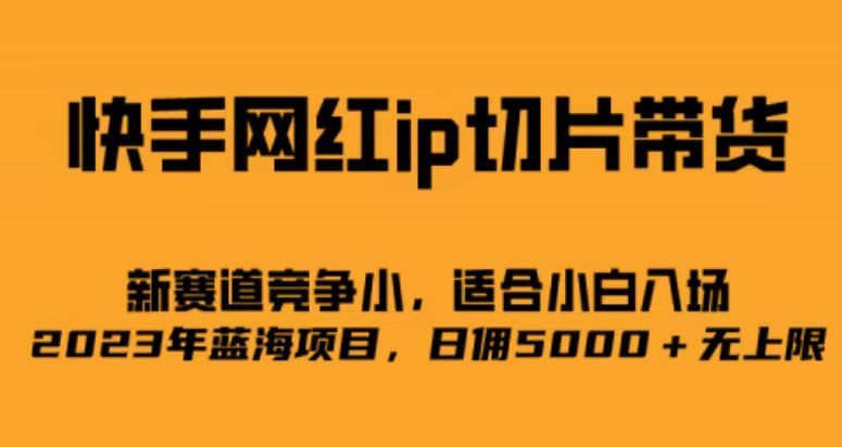 （6832期）快手网红ip切片新赛道，竞争小事，适合小白  2023蓝海项目