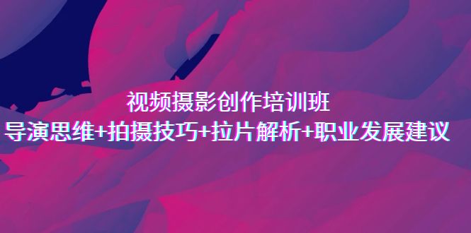 (7018期)视频摄影创作培训班,导演思维+拍摄技巧+拉片解析+职业发展建议