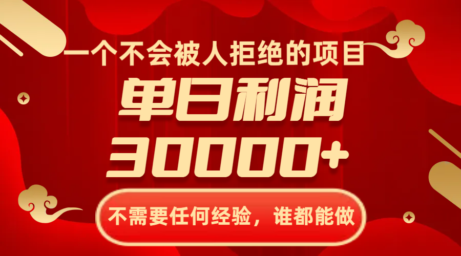 (8120期)一个不会被人拒绝的项目,不需要任何经验,谁都能做,单日利润30000+