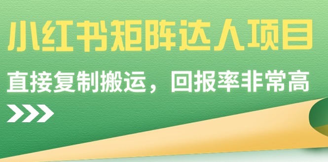 (9019期)小红书矩阵达人项目,直接复制搬运,回报率非常高