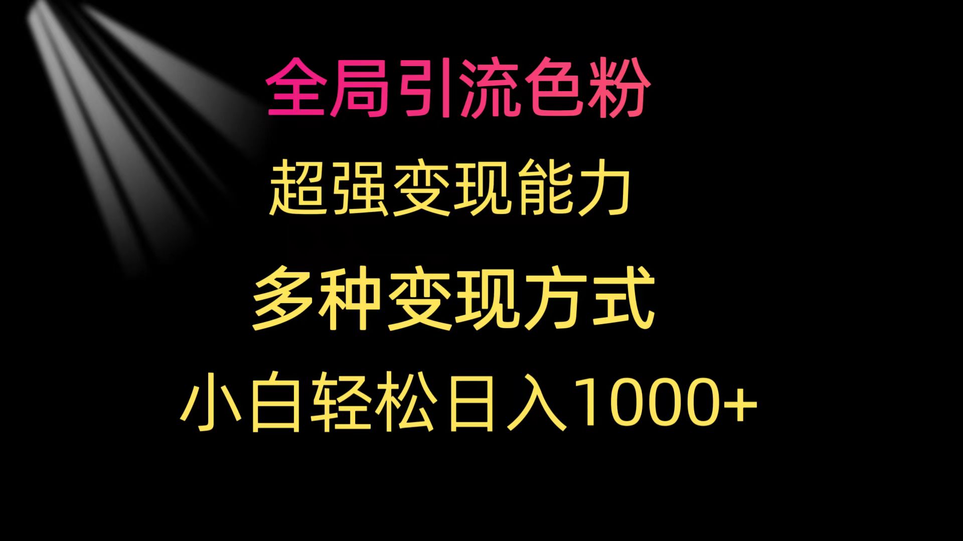 (9680期)全局引流色粉 超强变现能力 多种变现方式 小白轻松日入1000+