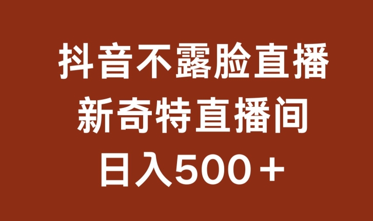 不露脸挂机直播,新奇特直播间,日入500+