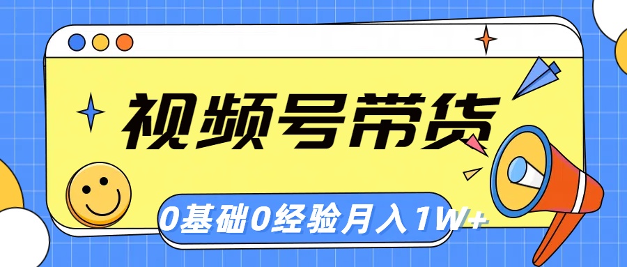 (10723期)视频号轻创业带货,零基础,零经验,月入1w+
