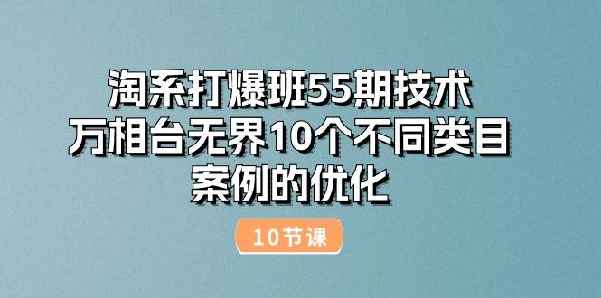 (10996期)淘系打爆班55期技术:万相台无界10个不同类目案例的优化(10节)
