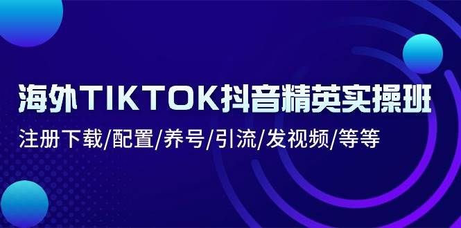 (10998期)海外TIKTOK抖音精英实操班:注册下载/配置/养号/引流/发视频/等等