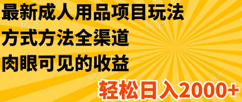 最新成人用品项目玩法,方式方法全渠道,轻松日入2K+