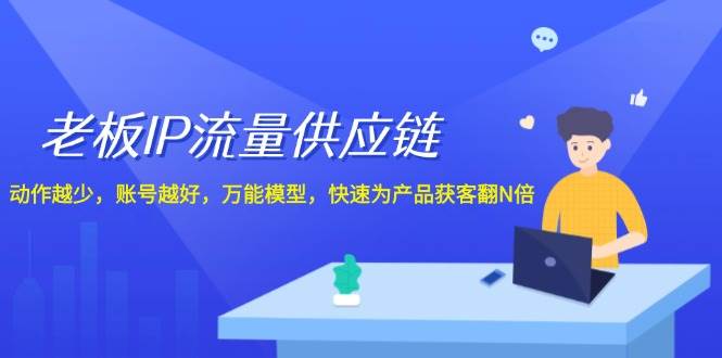 (12077期)老板 IP流量 供应链,动作越少,账号越好,万能模型,快速为产品获客翻N倍