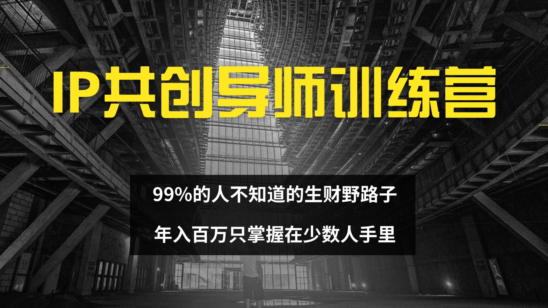 (12504期)IP共创导师训练营 99%的人不知道的生财野路子 只掌握在少数人手里