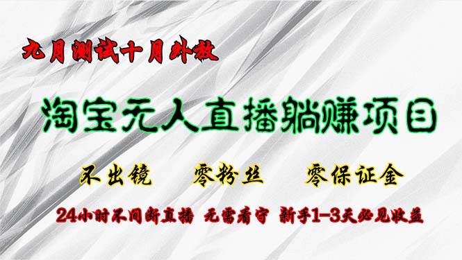 (12862期)淘宝无人直播最新玩法,九月测试十月外放,不出镜零粉丝零保证金,24小…