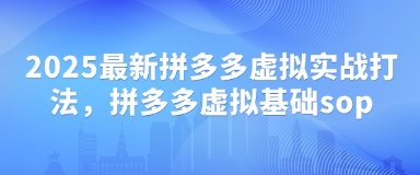 2025最新拼多多虚拟实战打法，拼多多虚拟基础sop