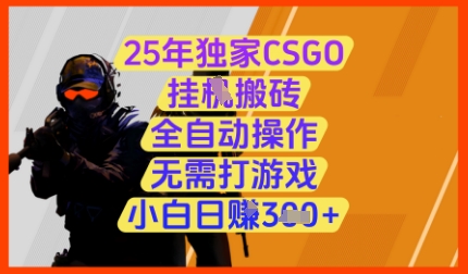 25年独家CSGO挂G搬砖,全自动操作,无需打游戏,小白日入3张+
