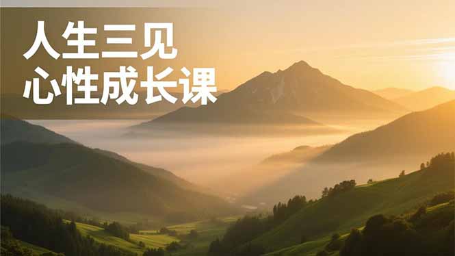 （16897期）人生三见心性成长课，见天地众生自己，搞透人性安顿身心，活出清晰自我，内在富足无价