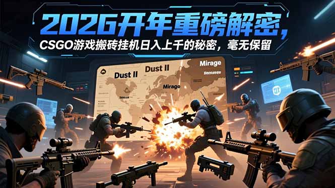 （16904期）2026开年重磅解密，CSGO游戏搬砖挂机日入上千的秘密，毫无保留