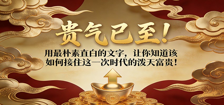 付费文章:贵气已至!用最朴素直白的文字,让你知道该如何接住这一次时代的泼天富贵!