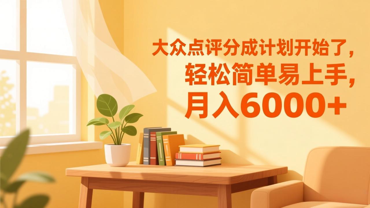 (17056期)大众点评分成计划开始了,轻松简单易上手,月入6000+