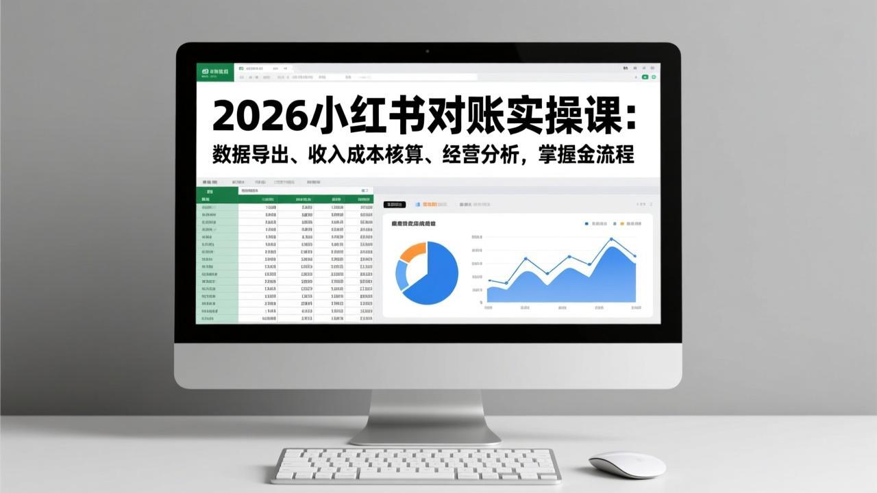 (17071期)2026小红书对账实操课:数据导出、收入成本核算、经营分析,掌握全流程