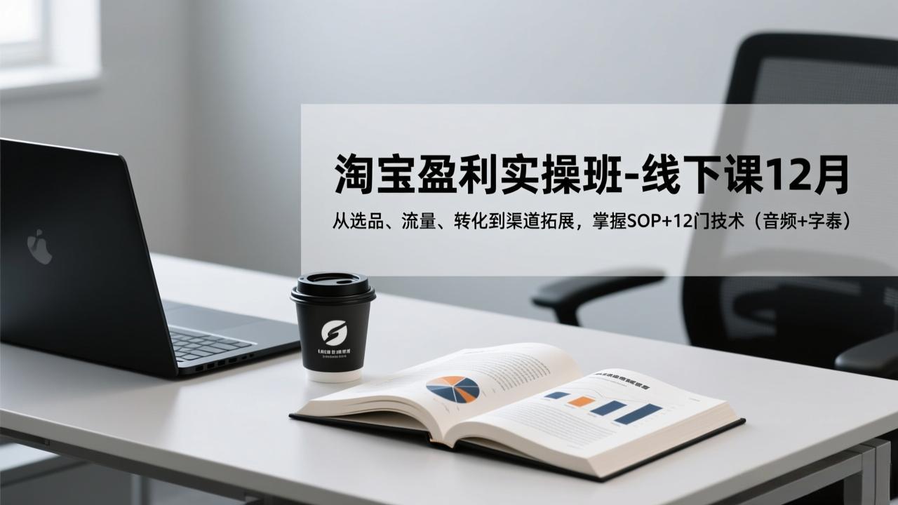 （17079期）淘宝盈利实操班-线下课12月，从选品、流量、转化到渠道拓展，掌握SOP+12门技术（音频+字幕）