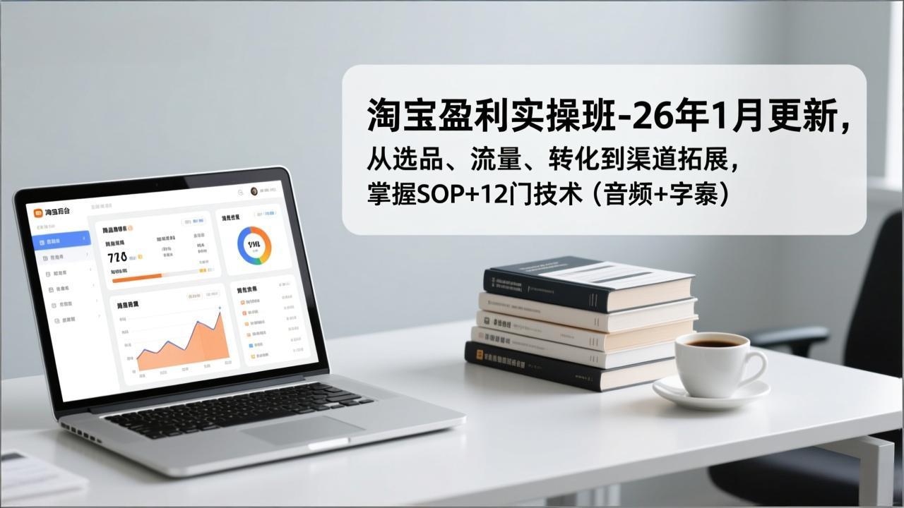 (17105期)淘宝盈利实操班-26年1月更新,从选品、流量、转化到渠道拓展,掌握SOP+12门技术(音频+字幕)