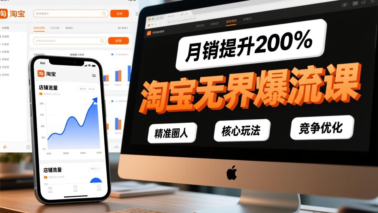 (17132期)淘宝无界爆流课,精准圈人、核心玩法、竞争优化,快速引爆店铺流量,月销提升200%