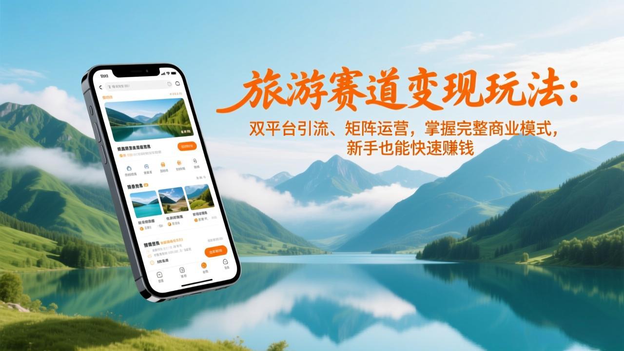 （17153期）旅游赛道变现玩法：双平台引流、矩阵运营，掌握完整商业模式，新手也能快速赚钱