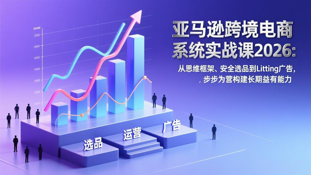 （17173期）亚马逊跨境电商系统实战课2026：从思维框架、安全选品到Listing广告，步步为营构建长期盈利能力