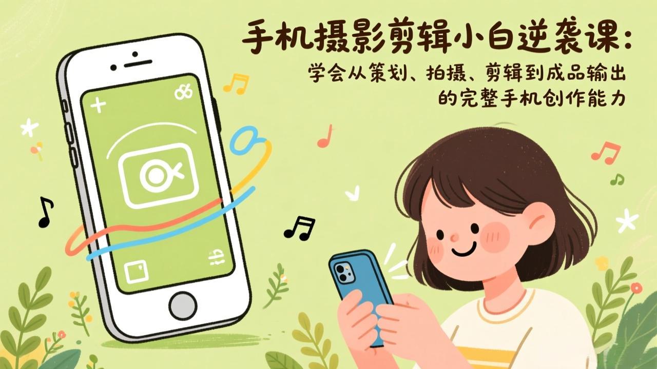 （17239期）手机摄影剪辑小白逆袭课：学会从策划、拍摄、剪辑到成品输出的完整手机创作能力