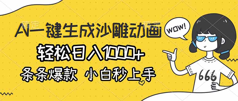 (17240期)AI一键生成沙雕动画,轻松日入1000+,条条爆款,小白秒上手
