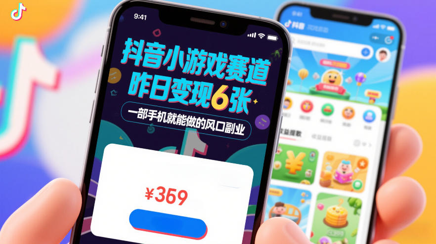 抖音小游戏赛道，昨日变现600+，零基础一部手机就能做的风口副业