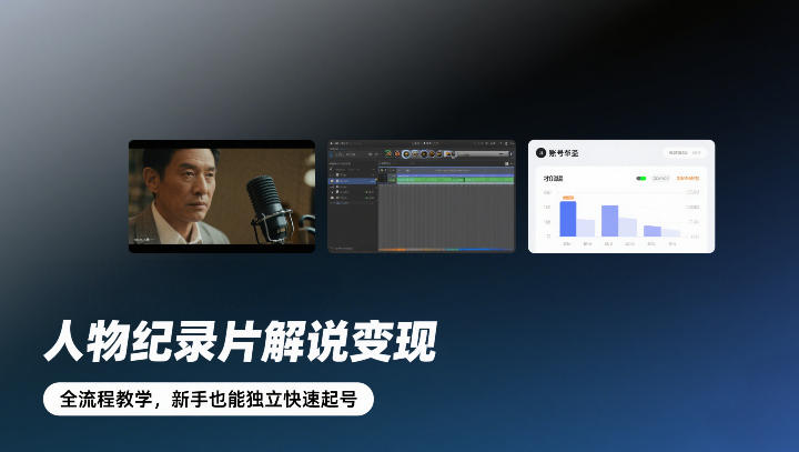 人物纪录片解说变现，全流程教学，新手也能独立快速起号