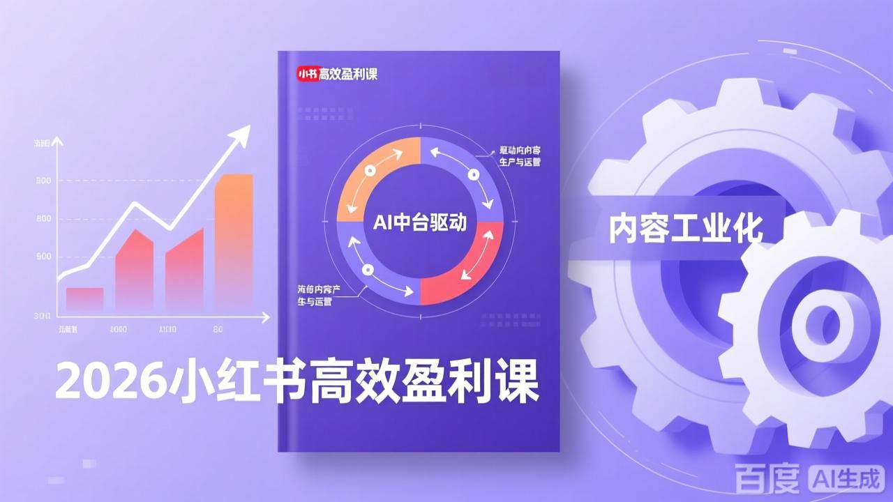 （17291期）2026小红书高效盈利课，流量双引擎+内容工业化+AI中台驱动，构建可复制的千万级营收模型