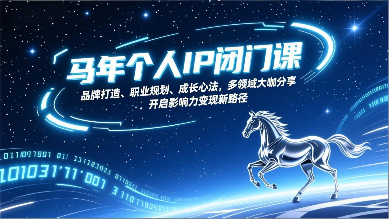 （17330期）马年个人IP闭门课，品牌打造、职业规划、成长心法，多领域大咖分享，开启影响力变现新路径