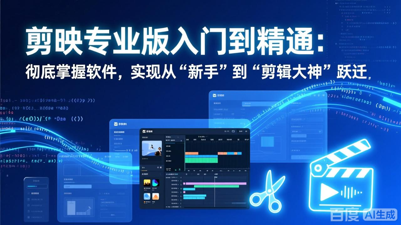 （17321期）剪映专业版入门到精通：彻底掌握软件，实现从“新手”到“剪辑大神”跃迁