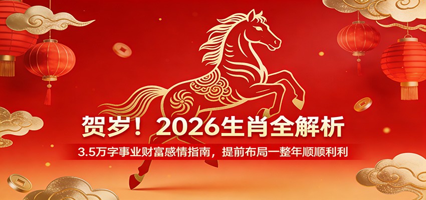 贺岁！2026生肖全解析，3.5万字事业财富感情指南，提前布局一整年顺顺利利