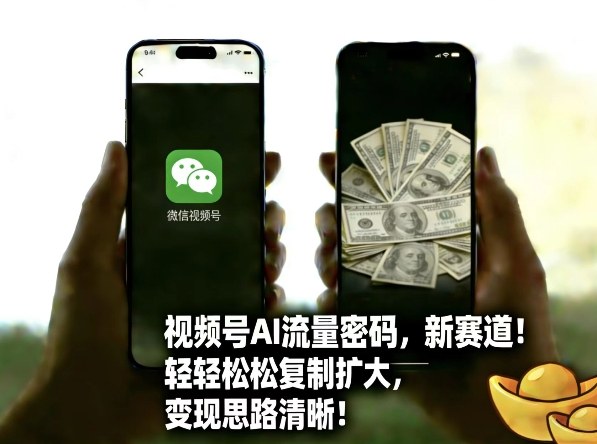 视频号AI流量密码新赛道，轻轻松松复制扩大，变现思路清晰