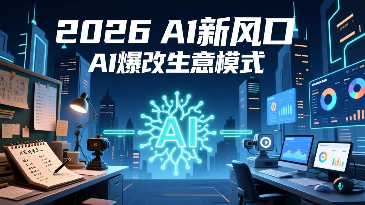 (17478期)2026年AI创富新风口,用人工智能爆改你的生意模式,从短视频到直播全面降本增效抢占先机