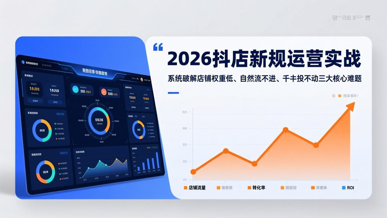 (17502期)2026抖店新规运营实战:系统破解店铺权重低、自然流不进、千川投不动三大核心难题