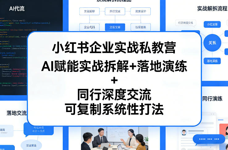 小红书企业实战私教营，AI赋能实战拆解+落地演练+同行深度交流，可复制系统性打法
