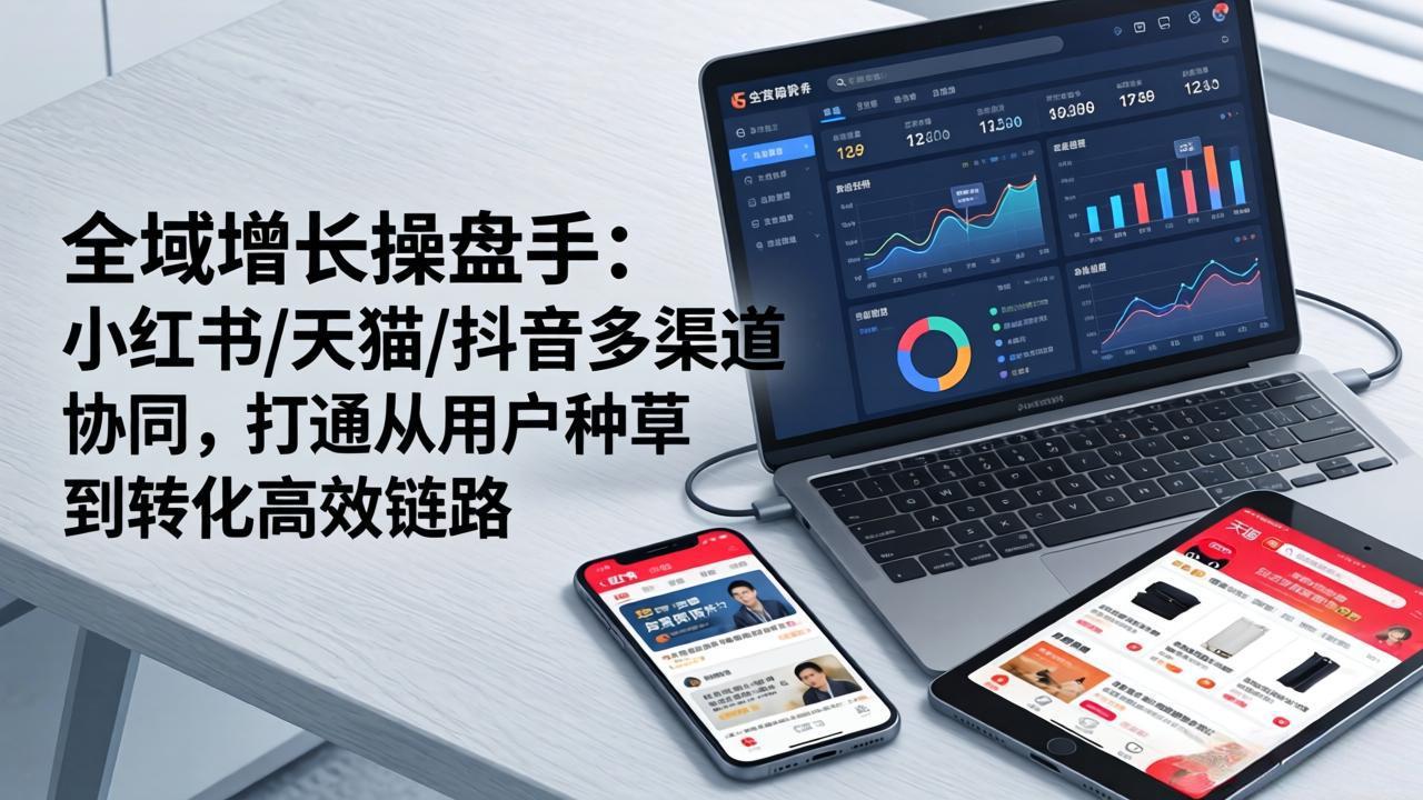（17605期）全域增长操盘手：小红书/天猫/抖音多渠道协同，打通从用户种草到转化高效链路