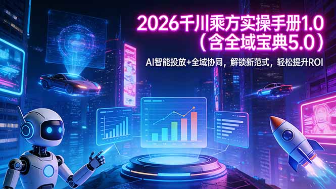 (17625期)2026 千川乘方实操手册 1.0(含全域宝典 5.0)AI 智能投放+全域协同,解锁新范式,轻松提升ROI