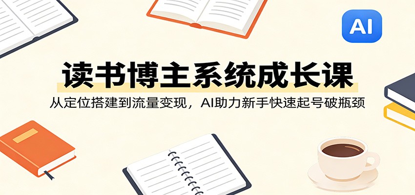 读书博主系统成长课:从定位搭建到流量变现,AI助力新手快速起号破瓶颈