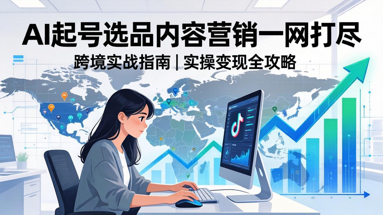 （17824期）2026 TikTok 跨境AI实操：从零基础到变现全流程，AI起号选品内容营销一网打尽