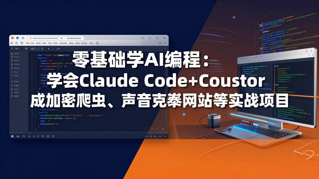 （17941期）零基础学AI编程：学会Claude Code+Cursor完成加密爬虫、声音克隆网站等实战项目