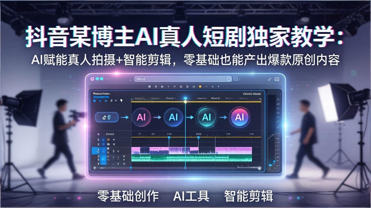 （17942期）抖音某博主AI真人短剧独家教学：AI赋能真人拍摄+智能剪辑，零基础也能产出爆款原创内容