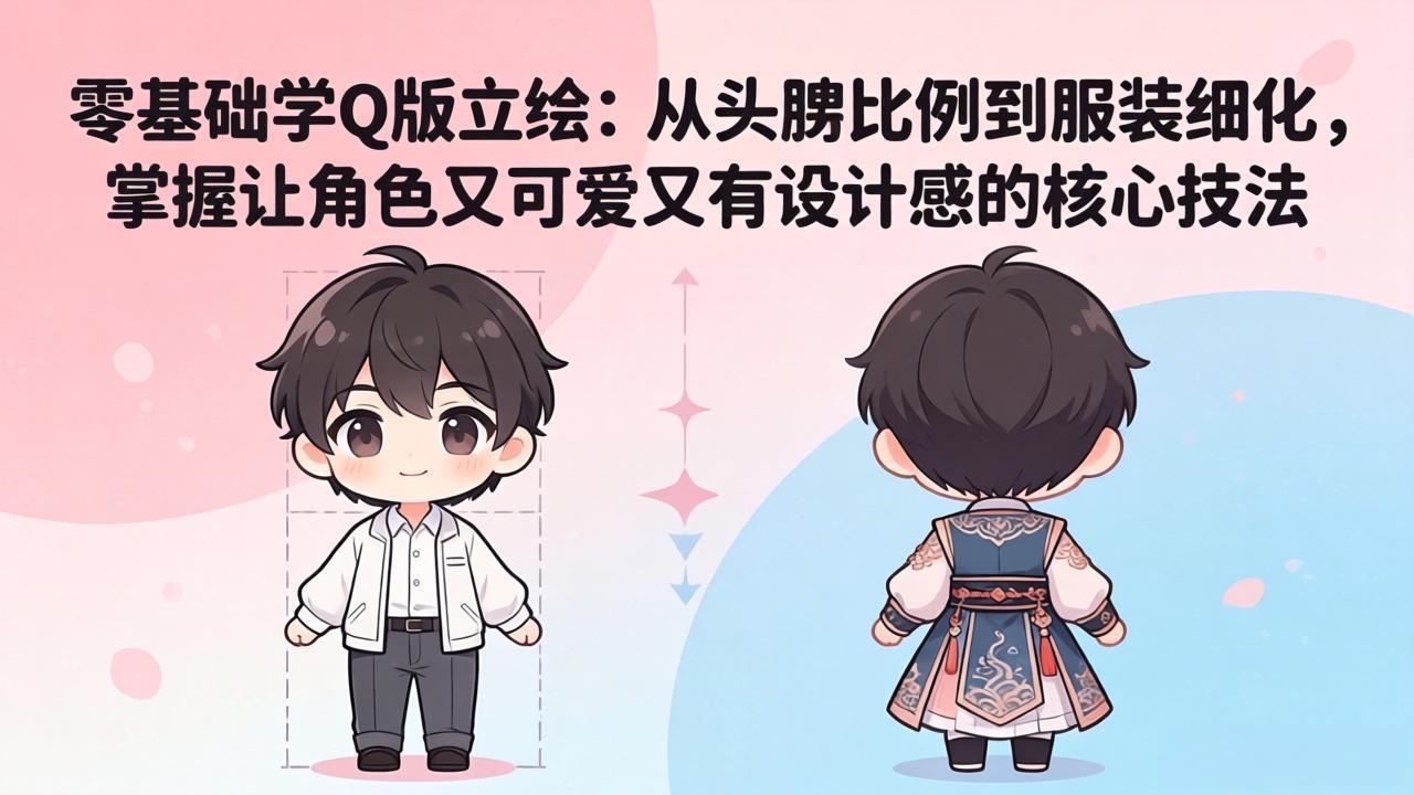 (18036期)零基础学Q版立绘:从头身比例到服装细化,掌握让角色又可爱又有设计感的核心技法