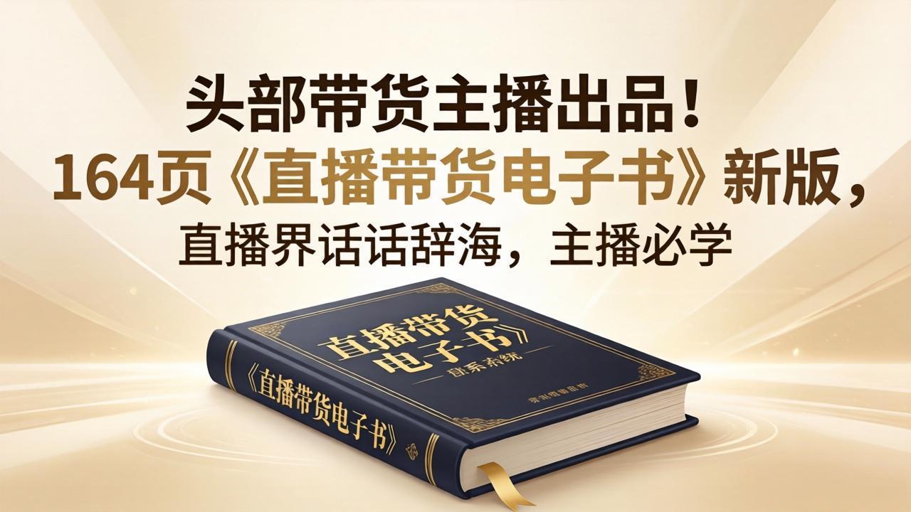 (18056期)头部带货主播出品!164页《直播带货电子书》新版,直播界话术辞海,主播必学