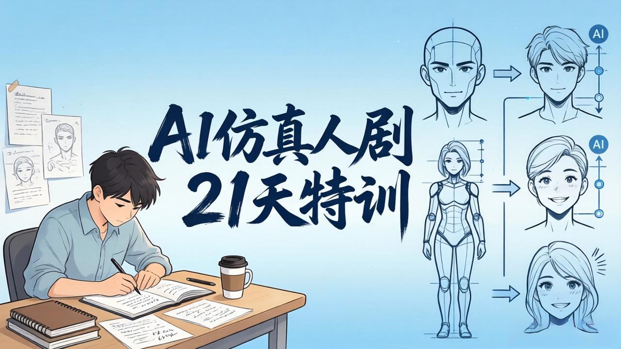 （18082期）AI仿真人剧21天特训-更新：从剧本到成片全流程实战，掌握角色一致性与变现方法