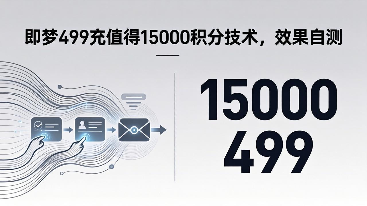 (18093期)即梦499充值得15000积分技术,效果自测